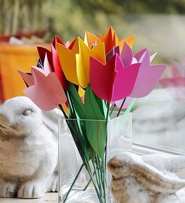 3 bước đơn giản l&#224;m hoa tulip giấy rực rỡ