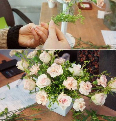 C&#225;ch cắm hoa hồng h&#236;nh trăng lưỡi liềm đẹp m&#224; sang