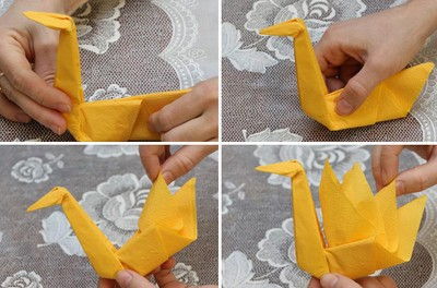 C&#225;ch gấp khăn ăn đẹp h&#236;nh thi&#234;n nga cho b&#224;n tiệc ng&#224;y Tết