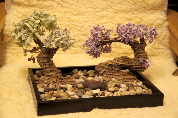 C&#225;ch l&#224;m c&#226;y bonsai nghệ thuật từ giấy b&#236;a c&#225;c t&#244;ng