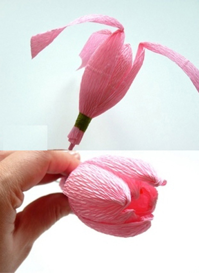 Học c&#225;ch l&#224;m hoa tulip bằng giấy nh&#250;n ngậm kẹo tặng bạn