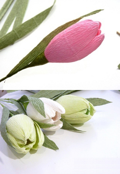 Học c&#225;ch l&#224;m hoa tulip bằng giấy nh&#250;n ngậm kẹo tặng bạn