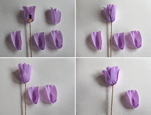 C&#225;ch l&#224;m hoa tulip bằng giấy nh&#250;n trang tr&#237; nh&#224; ng&#224;y Tết