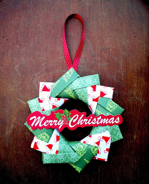 C&#225;ch l&#224;m v&#242;ng hoa giấy origami trang tr&#237; Gi&#225;ng sinh