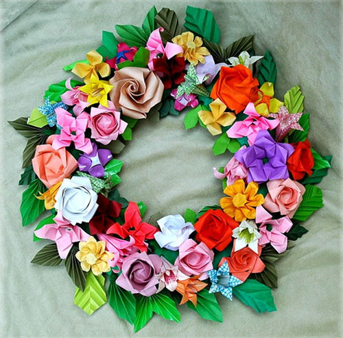 C&#225;ch l&#224;m v&#242;ng hoa giấy origami trang tr&#237; Gi&#225;ng sinh
