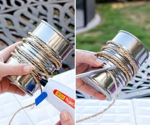 Cắm hoa độc đ&#225;o với vỏ lon v&#224; d&#226;y thừng cho ng&#224;y đầu xu&#226;n