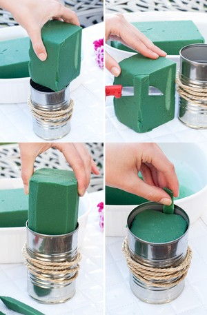Cắm hoa độc đ&#225;o với vỏ lon v&#224; d&#226;y thừng cho ng&#224;y đầu xu&#226;n