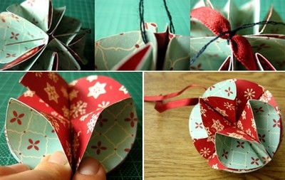 Gợi &#253; bạn 2 c&#225;ch l&#224;m quả cầu giấy trang tr&#237; Gi&#225;ng sinh