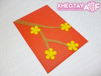 Hướng dẫn l&#224;m phong bao l&#236; x&#236; hoa mai độc đ&#225;o ng&#224;y Tết
