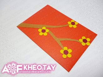 Hướng dẫn l&#224;m phong bao l&#236; x&#236; hoa mai độc đ&#225;o ng&#224;y Tết