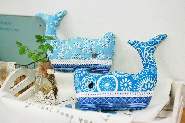 Hướng dẫn may gối c&#225; voi xanh cực đẹp trang tr&#237; nh&#224;