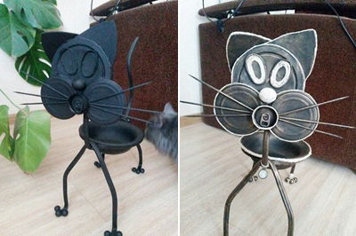 T&#225;i chế đồ cũ th&#224;nh kệ trồng c&#226;y h&#236;nh con m&#232;o độc đ&#225;o