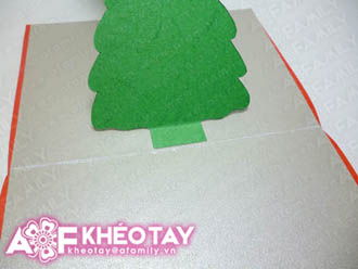 Trổ t&#224;i tự l&#224;m thiệp nổi c&#226;y th&#244;ng Noel tặng bạn b&#232;