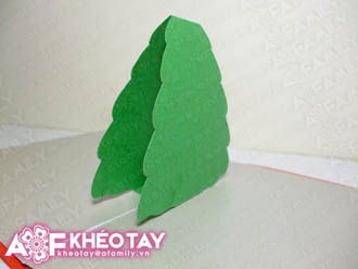 Trổ t&#224;i tự l&#224;m thiệp nổi c&#226;y th&#244;ng Noel tặng bạn b&#232;