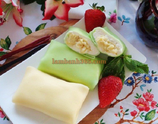 Cách làm bánh pancake cuộn sầu riêng kiểu Malaysia