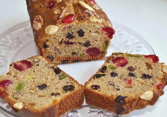 Cách làm bánh pound cake hoa quả khô