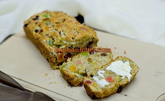 Cách làm bánh pound cake trà xanh hoa quả khô