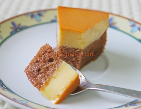 Cách làm bánh flan bông lan chocolate lạ miệng