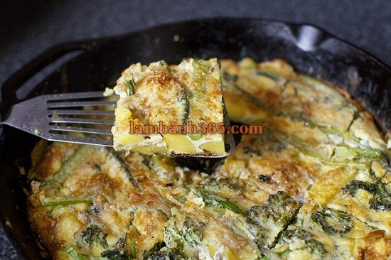 Cách làm bánh Frittata khoai tây bông cải xanh hấp dẫn