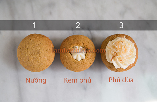 Cách làm cupcake kem phủ dừa thơm phức!