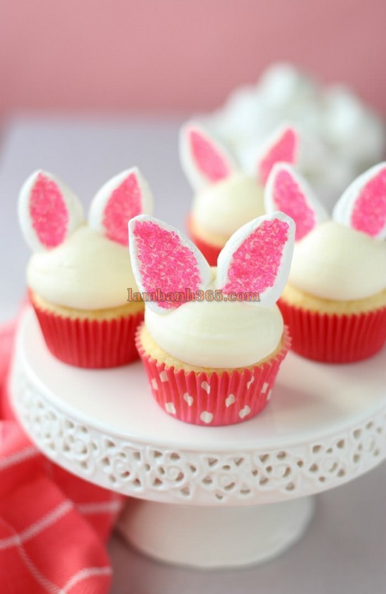 Cách làm cupcake thỏ Bunny đáng yêu