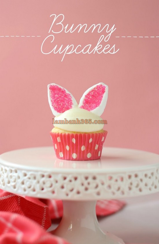 Cách làm cupcake thỏ Bunny đáng yêu