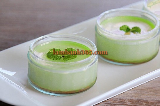 Cách làm bánh Panna Cotta tà xanh thơm mát