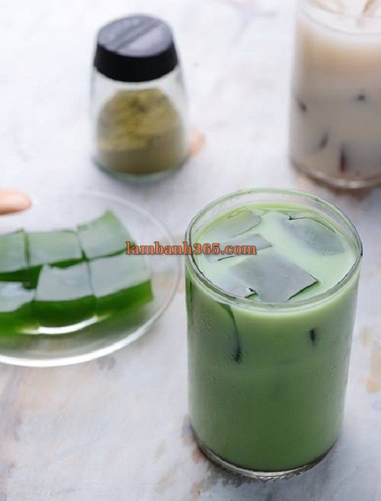 Cách làm trà sữa matcha thạch rau câu ngon