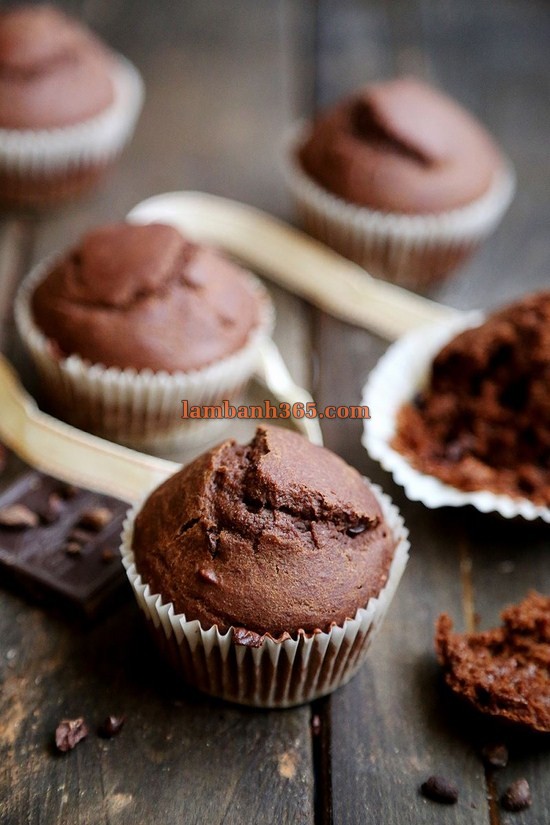 Cách làm bánh muffin chocolate cho người ăn chay