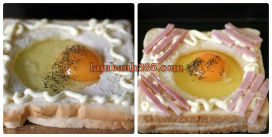 Làm bánh sandwich trứng giăm bông cho bữa sáng tốc hành