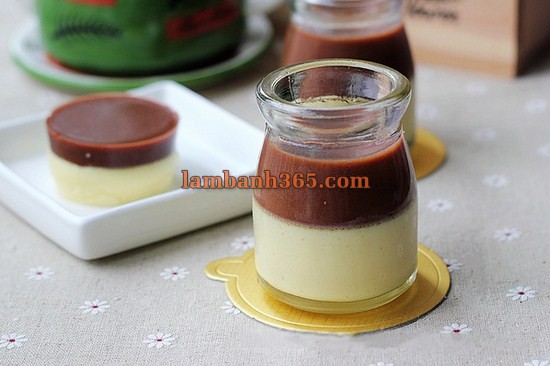 Làm pudding cacao 2 tầng mát lạnh